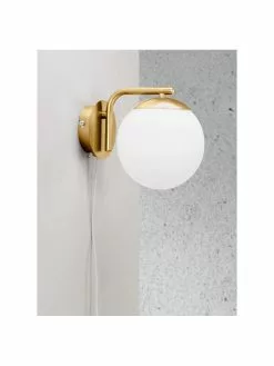 Nordlux Wandleuchte Grant mit Stecker aus Opalglas, T 21 x H 18 cm -Leuchten Verkaufsladen Wandleuchte Grant mit Stecker aus Opalglas 4