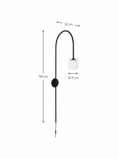 Wandleuchte Milo aus Opalglas, B 10 x T 32 cm -Leuchten Verkaufsladen Wandleuchte Milo aus Opalglas 2
