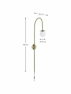Wandleuchte Milo aus Opalglas, B 10 x T 32 cm -Leuchten Verkaufsladen Wandleuchte Milo aus Opalglas 8