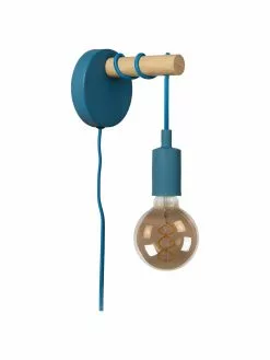 Lucide Wandleuchte Pola mit Stecker in Blau, T 16 x H 22 cmNur noch 1 Artikel verfügbar