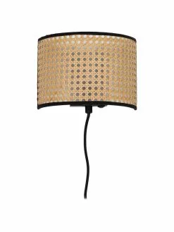 Westwing Collection Wandleuchte Vienna aus Wiener Geflecht mit Stecker, B 22 x H 16 cm -Leuchten Verkaufsladen Wandleuchte Vienna aus Wiener Geflecht mit Stecker 2
