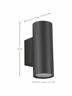 Wandstrahler Paul in Schwarz, B 6 x H 16 cm -Leuchten Verkaufsladen Wandstrahler Paul in Schwarz 3