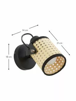 Wandstrahler Ruscomb aus Wiener Geflecht, T 21 x H 18 cm -Leuchten Verkaufsladen Wandstrahler Ruscomb aus Wiener Geflecht 2